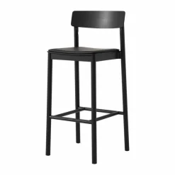 Betty TK17 Bar Chair barstol 75 cm Noble svart läder-svartlackad ask