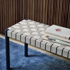 Betty TK5 bänk oak naturflätad linnebandssits