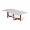 Big Ninety soffbord 70x140 cm smoked oak underrede Vit marmor