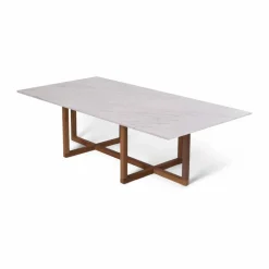 Big Ninety soffbord 70x140 cm smoked oak underrede Vit marmor