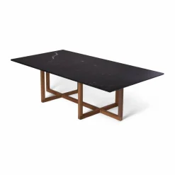Big Ninety soffbord 70x140 cm smoked oak underrede Svart marmor