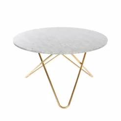 Big O Table matbord Marmor carrara mässingsstativ
