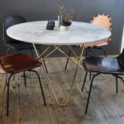 Big O Table matbord Marmor marquina rostfritt stativ