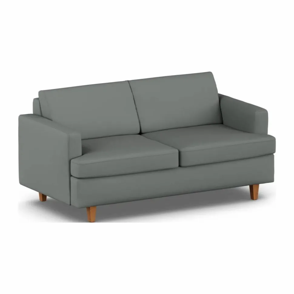 Binga 2 5-sits bäddsoffa Caleido Grey 1240-mörkbetsad ask