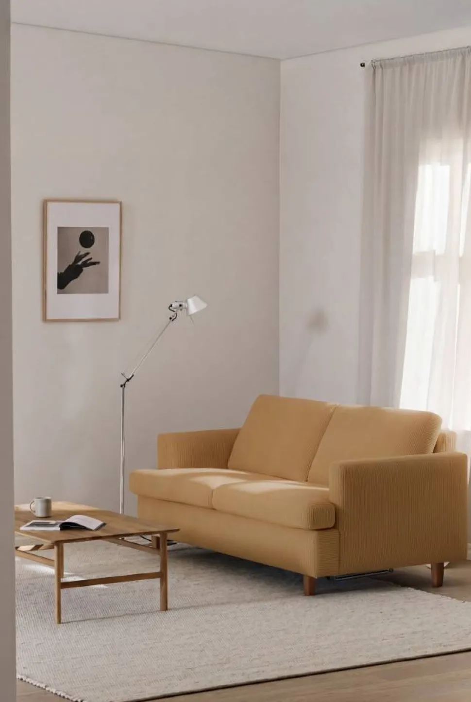 Binga 2 5-sits bäddsoffa Jump Honey 1959-mörkbetsad ask