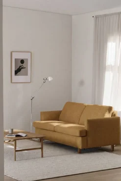 Binga 2 5-sits bäddsoffa Luiza Mustard 3972-mörkbetsad ask