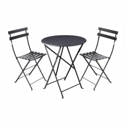 Bistro matgrupp 2 stolar Ø60 cm anthracite