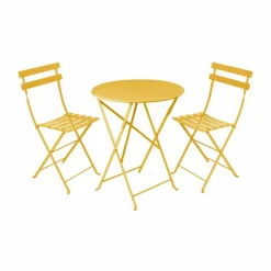 Bistro matgrupp 2 stolar Ø60 cm honey