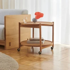 Bølling Tray Table model 60 rullbord ek olja oljat ekstativ
