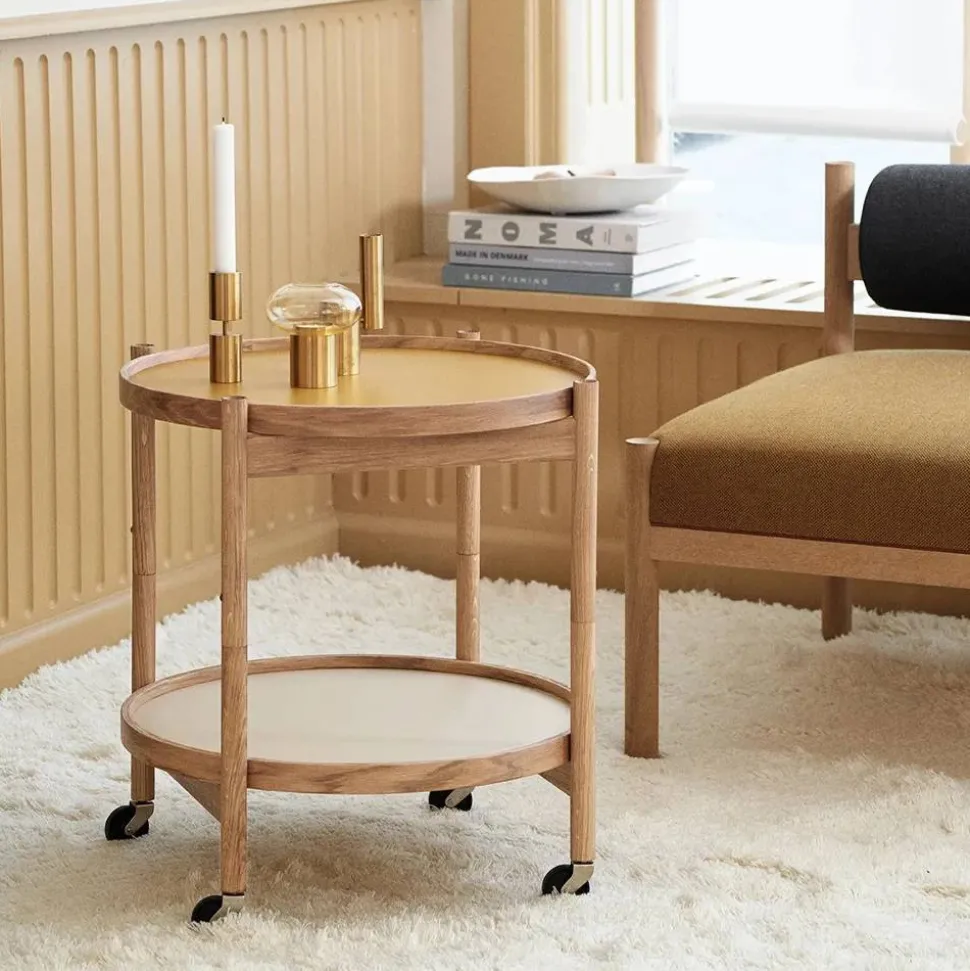 Bølling Tray Table model 50 rullbord base obehandlat bokstativ