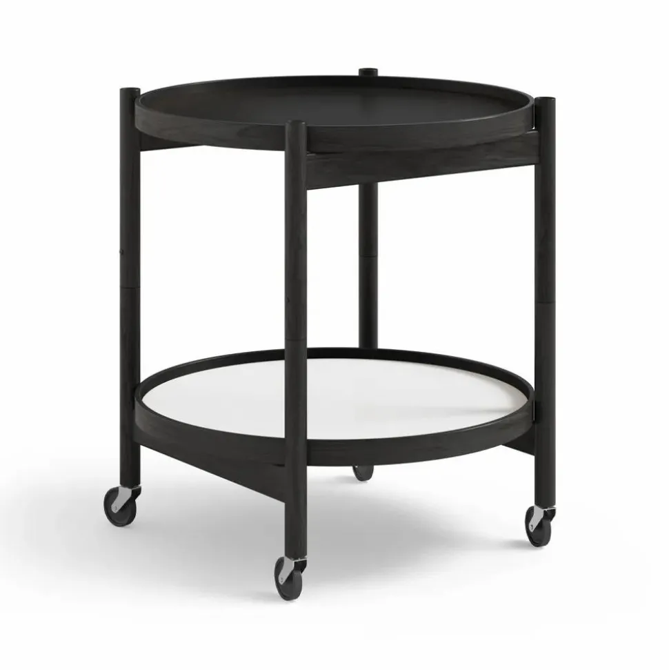 Bølling Tray Table model 50 rullbord base svartlackat ekstativ