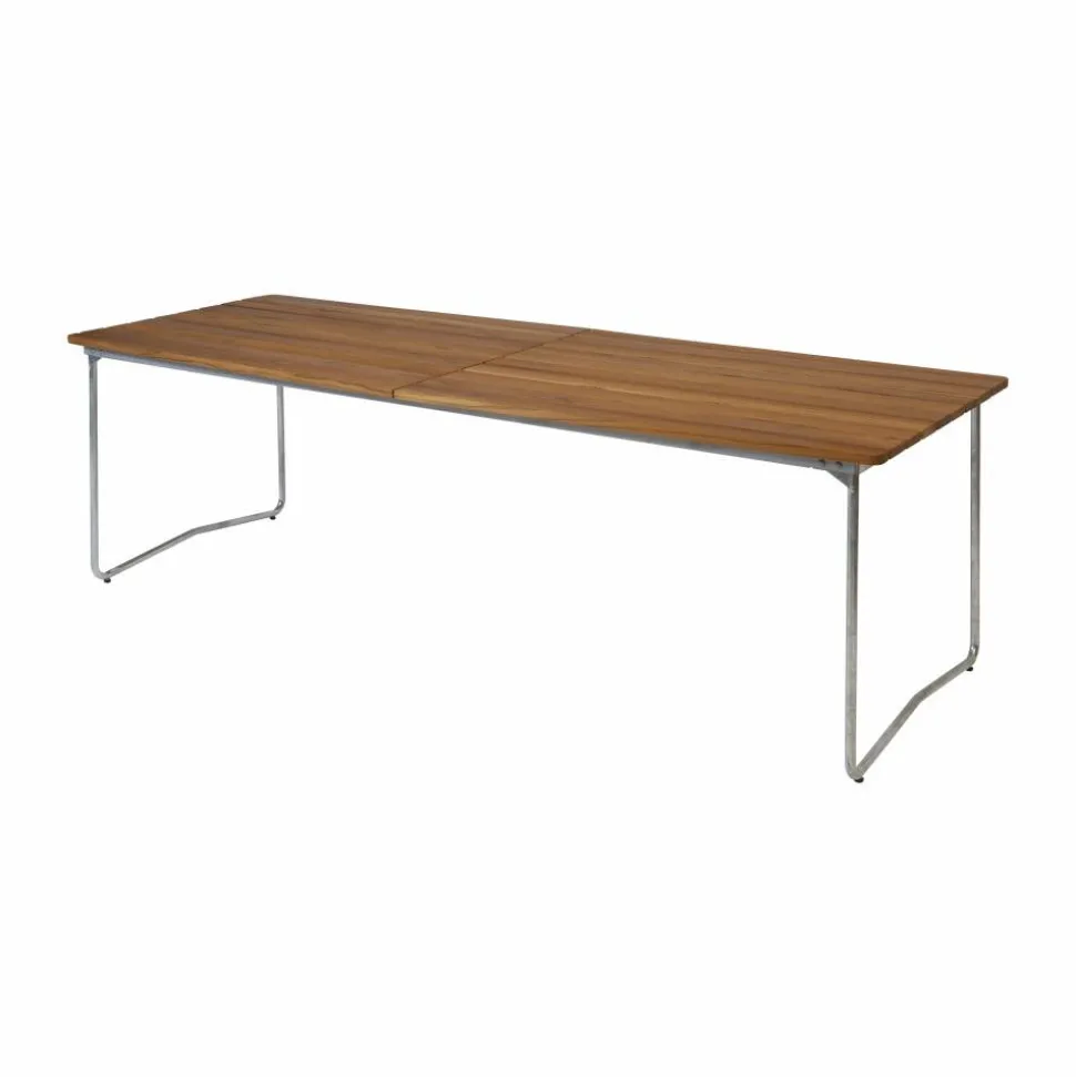 B31 matbord 230x92 cm Obehandlad teak- varmförzinkad stativ