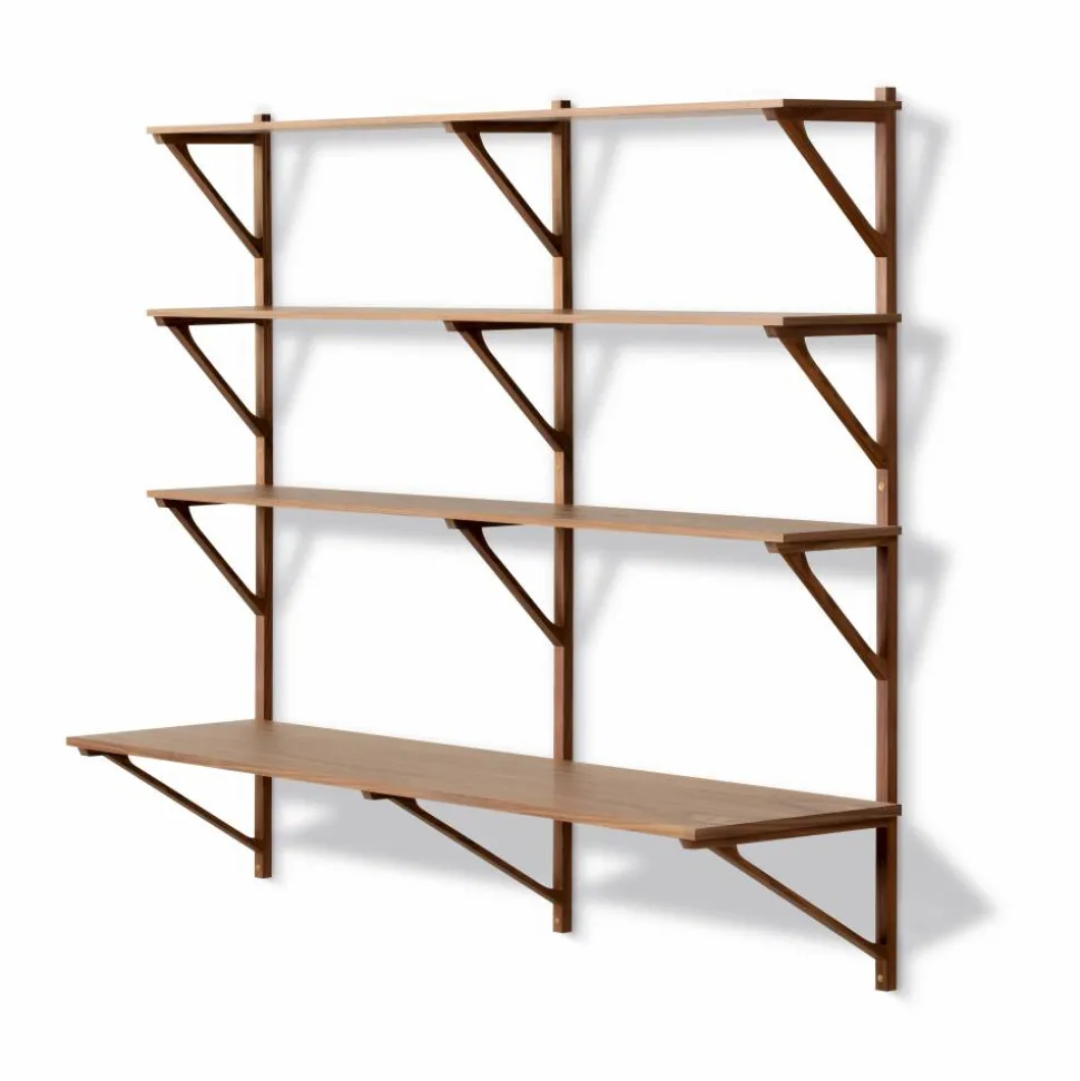 BM29 hylla med skrivbord 149x134 cm Walnut lacquer