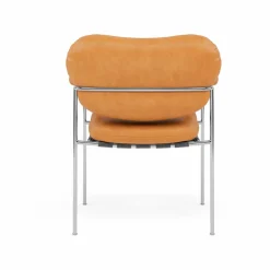 Bollo stol Vintage Cognac-polished stainless steel