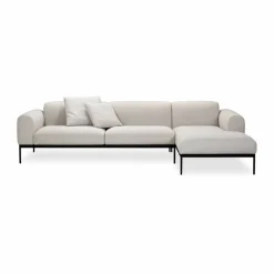 Bon soffa 3-sits divan högerställd Bohemian 000 vit-svarta ben