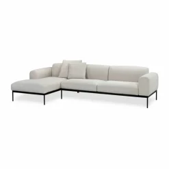 Bon soffa 3-sits divan vänsterställd Bohemian 000 vit-svarta ben