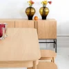 Boss sideboard Ek-3 dörrar-kalksten-metallstativ
