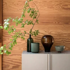 Boss sideboard Ek-3 dörrar-kalksten-metallstativ