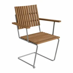 Bovik karmstol Teak-varmförzinkat stativ