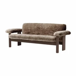 Brasilia soffa 2-sits Dark oak-Sahara sheepskin curly