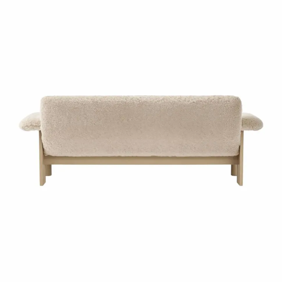 Brasilia soffa 2-sits Natural oak-Nature sheepskin curly