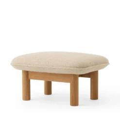 Brasilia fotpall tyg bouclé 02 beige ekstativ