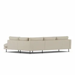 Bredhult soffa Bern Beige 0341-svart stål 3-sits A1