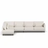 Bredhult soffa Caleido Beige 9600-svart stål 4-sits B2