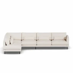 Bredhult soffa Caleido Beige 9600-svart stål 4-sits B2