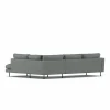 Bredhult soffa Caleido Grey 1240-svart stål 3-sits A1