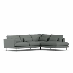 Bredhult soffa Caleido Grey 1240-svart stål 3-sits A1