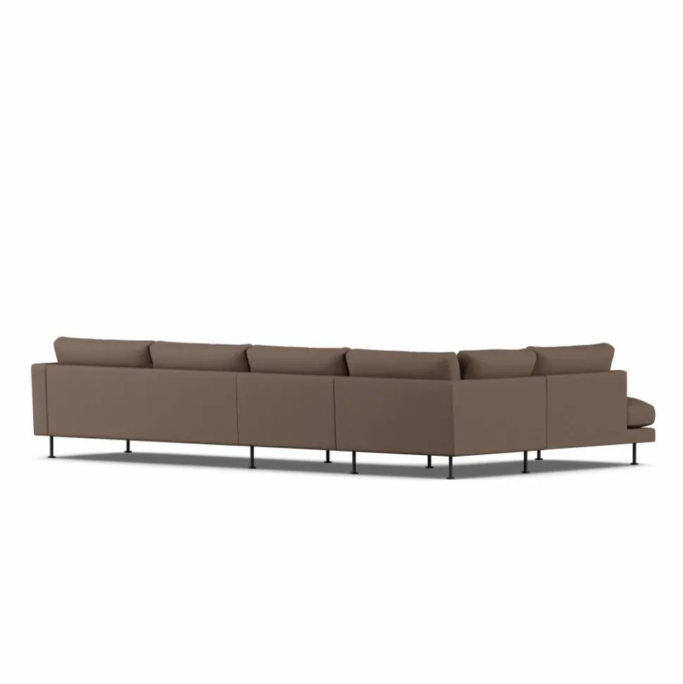 Bredhult soffa Jump Brown 1955-svart stål 4-sits B2
