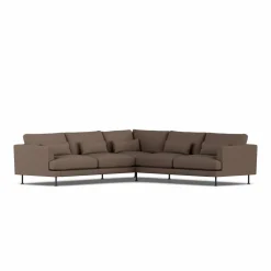 Bredhult soffa Jump Brown 1955-svart stål hörnsoffa F