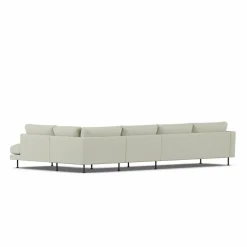 Bredhult soffa Luiza Beige 3981-svart stål 4-sits B1