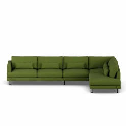Bredhult soffa Luiza Green 3975-svart stål 4-sits B1