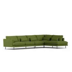 Bredhult soffa Luiza Green 3975-svart stål 4-sits B1