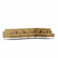 Bredhult soffa Same Ochre 6676-vitoljad ek 4-sits B1
