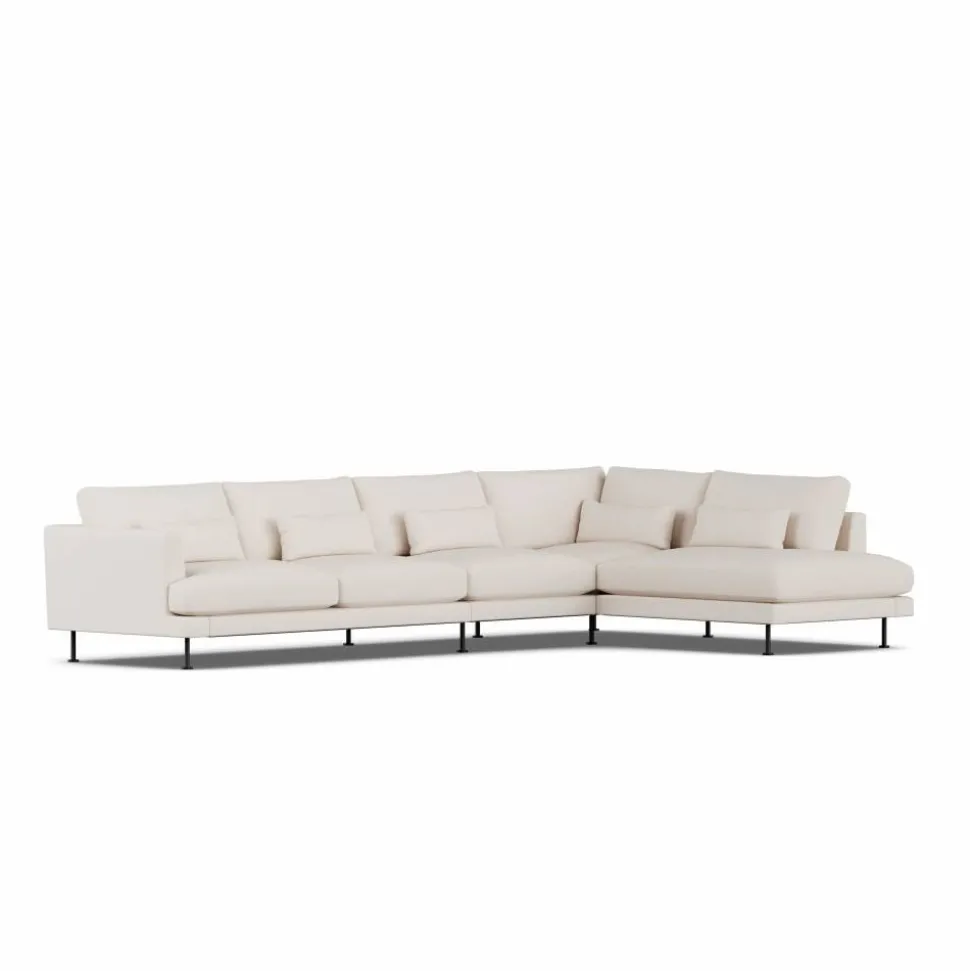 Bredhult soffa Same Off White 6671-svart stål 4-sits B1