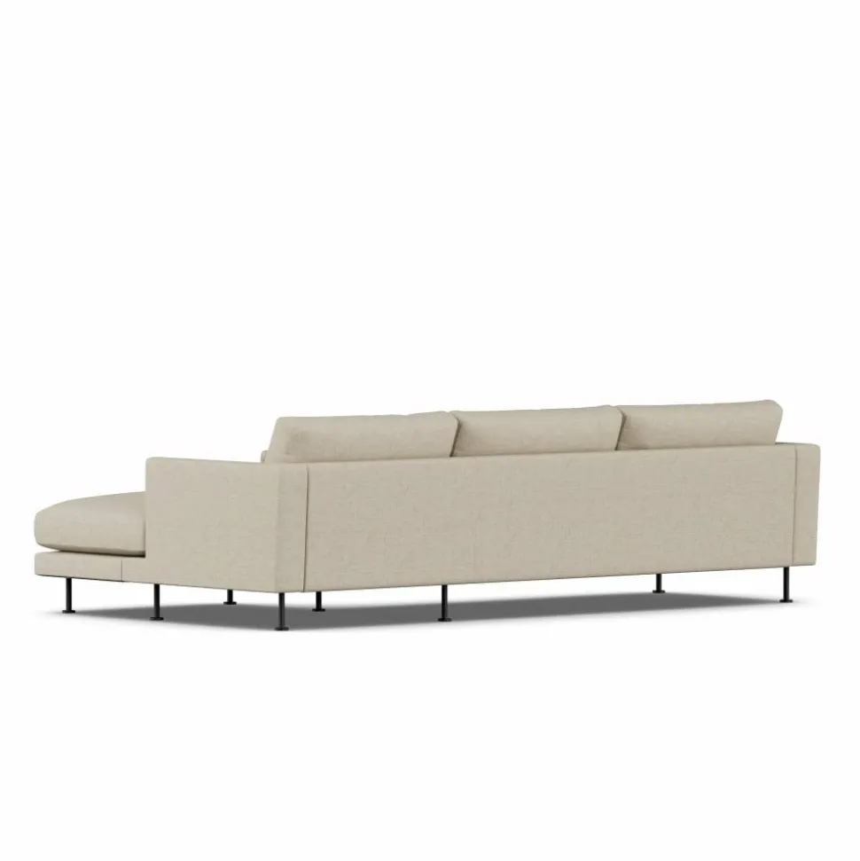 Bredhult soffa Bern Beige 0341-svart stål 2 5-sits C1