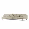 Bredhult soffa Bern Beige 0341-svart stål 3-sits A2