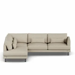 Bredhult soffa Bern Beige 0341-svart stål 3-sits A2