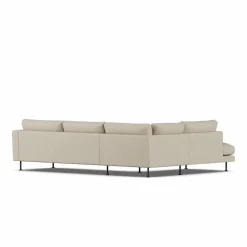 Bredhult soffa Bern Beige 0341-svart stål 3-sits A2