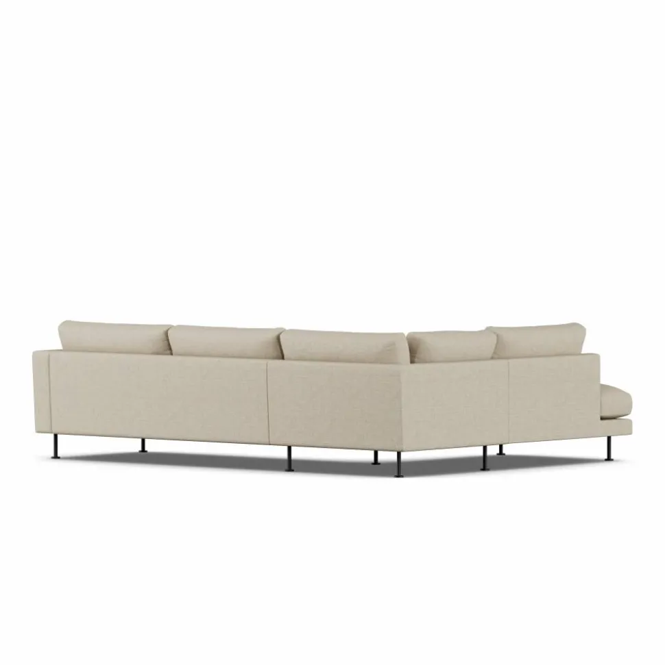 Bredhult soffa Bern Beige 0341-svart stål 3-sits A2
