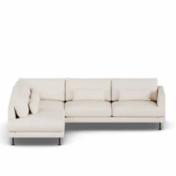 Bredhult soffa Caleido Beige 9600-svart stål 3-sits A2