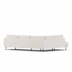 Bredhult soffa Caleido Beige 9600-svart stål 3-sits A2