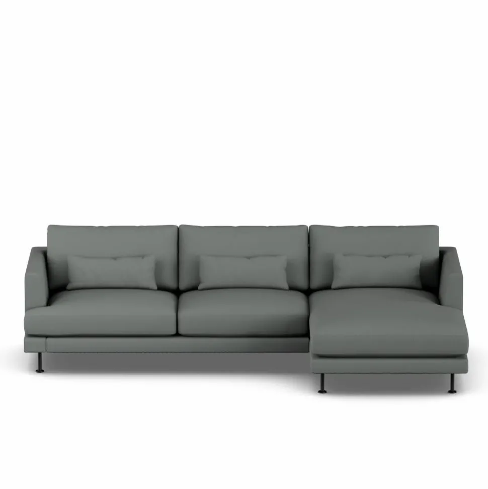 Bredhult soffa Caleido Grey 1240-svart stål 2 5-sits C1