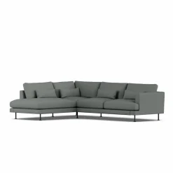 Bredhult soffa Caleido Grey 1240-svart stål 3-sits A2
