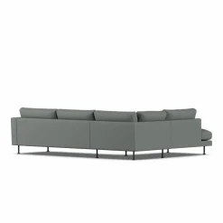 Bredhult soffa Caleido Grey 1240-svart stål 3-sits A2