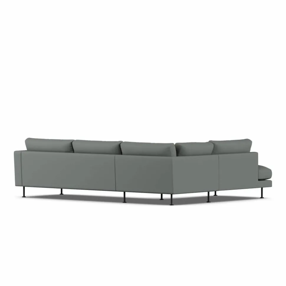 Bredhult soffa Caleido Grey 1240-svart stål 3-sits A2