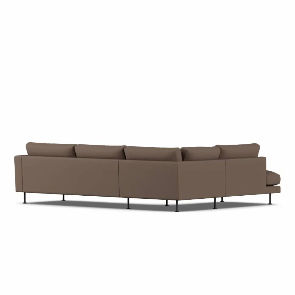 Bredhult soffa Jump Brown 1955-svart stål 3-sits A2